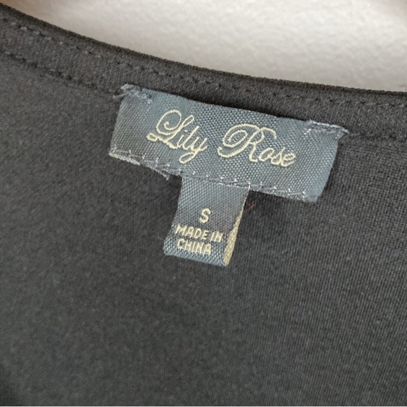 Lily Rose Black Women's Jumpsuit, Size Small Pantsuit, short sleeve, tie waist - Picture 5 of 9